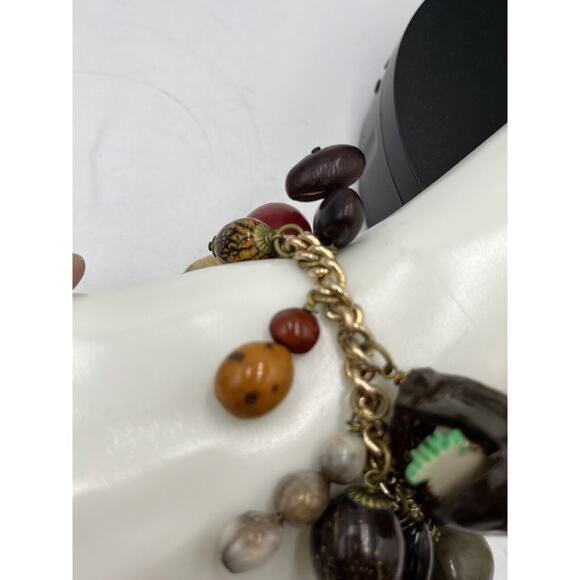 Rare HAWAIIAN Vintage Wooden Nuts Pods Seeds Nikar Handmade Charm Bracelet - Picture 14 of 16